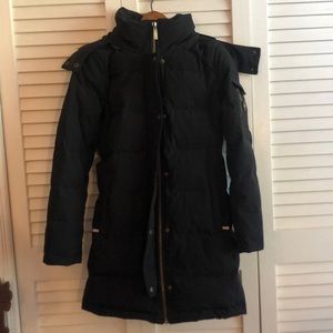 MICHAEL KORS Black winter coat with fur hood